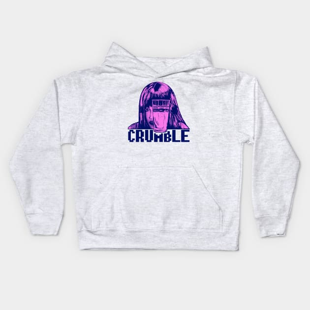 Crumble - Big Print design Halftone Kids Hoodie by Vortexspace